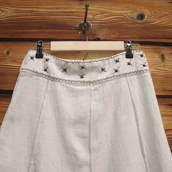 Tibi Textured Linen Cotton Skirt - Picture 6 of 8